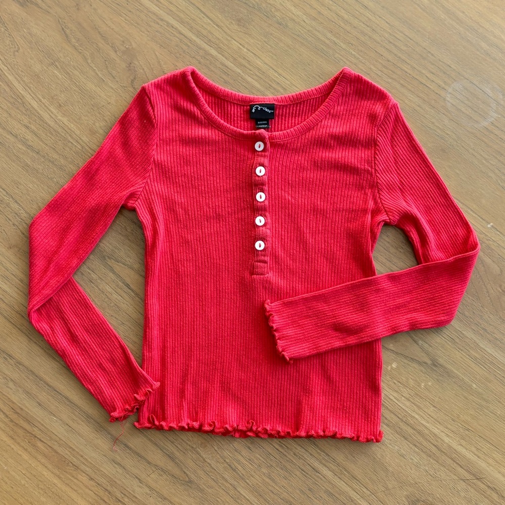 Art Class Kids Ribbed Red Long Sleeve